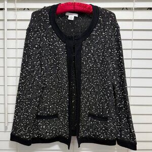 Liz Claiborne women's Black and white Long sleeve cardigan: Size XL
